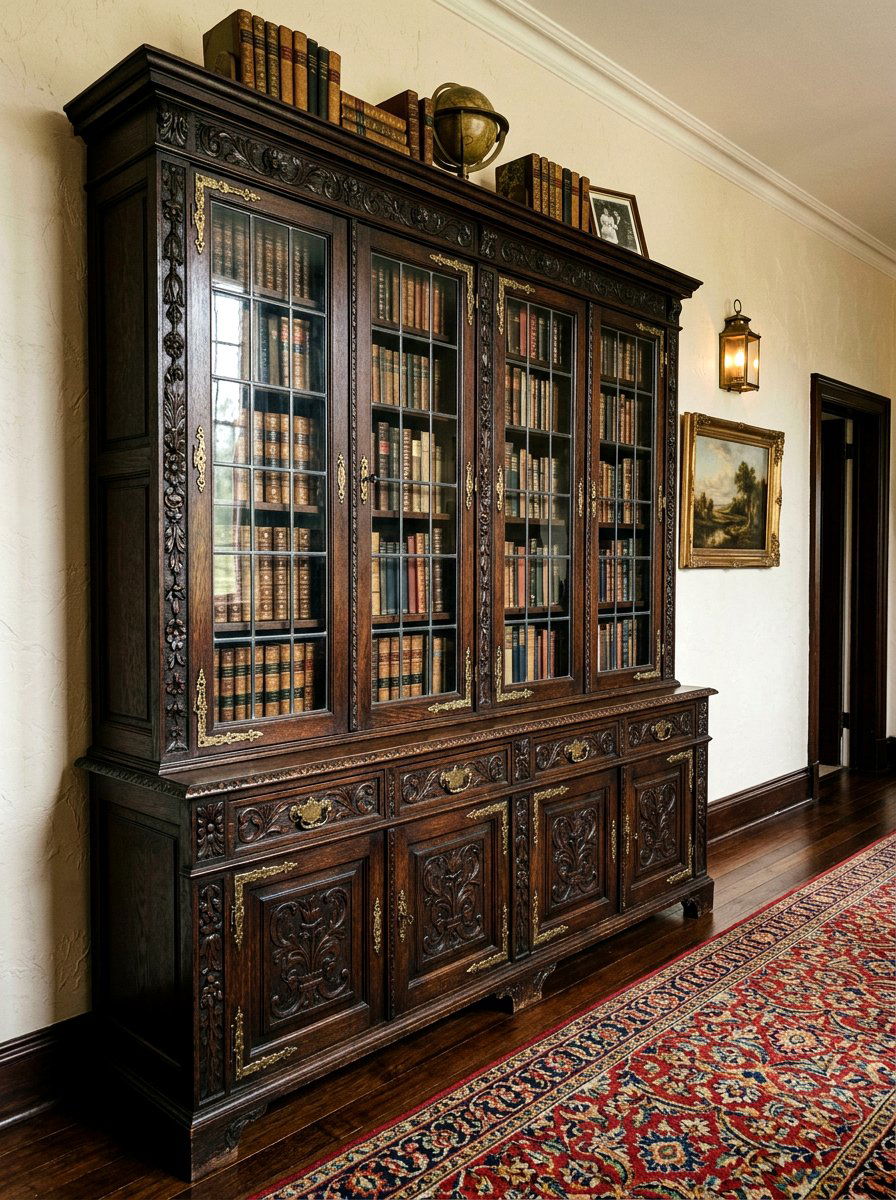 Vintage Antique Hallway Bookcase - 30 hallway bookshelf ideas