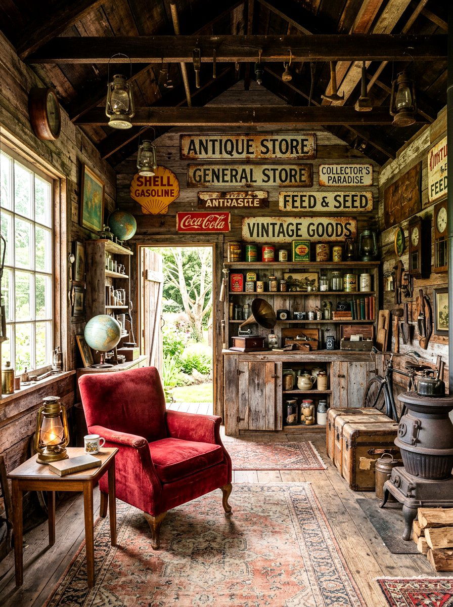 Vintage Antique Shed - 30 she shed ideas