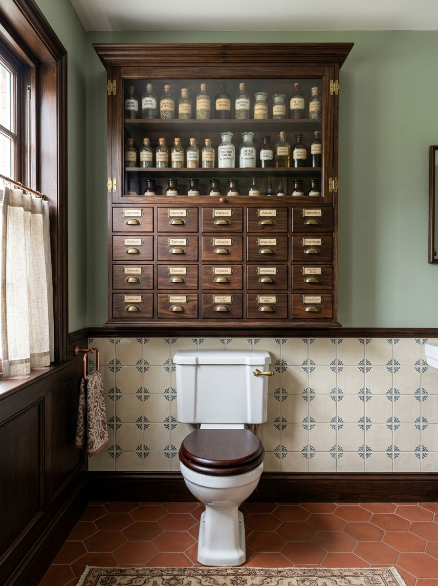 Vintage Apothecary Style Cabinet - 30 over toilet cabinet ideas