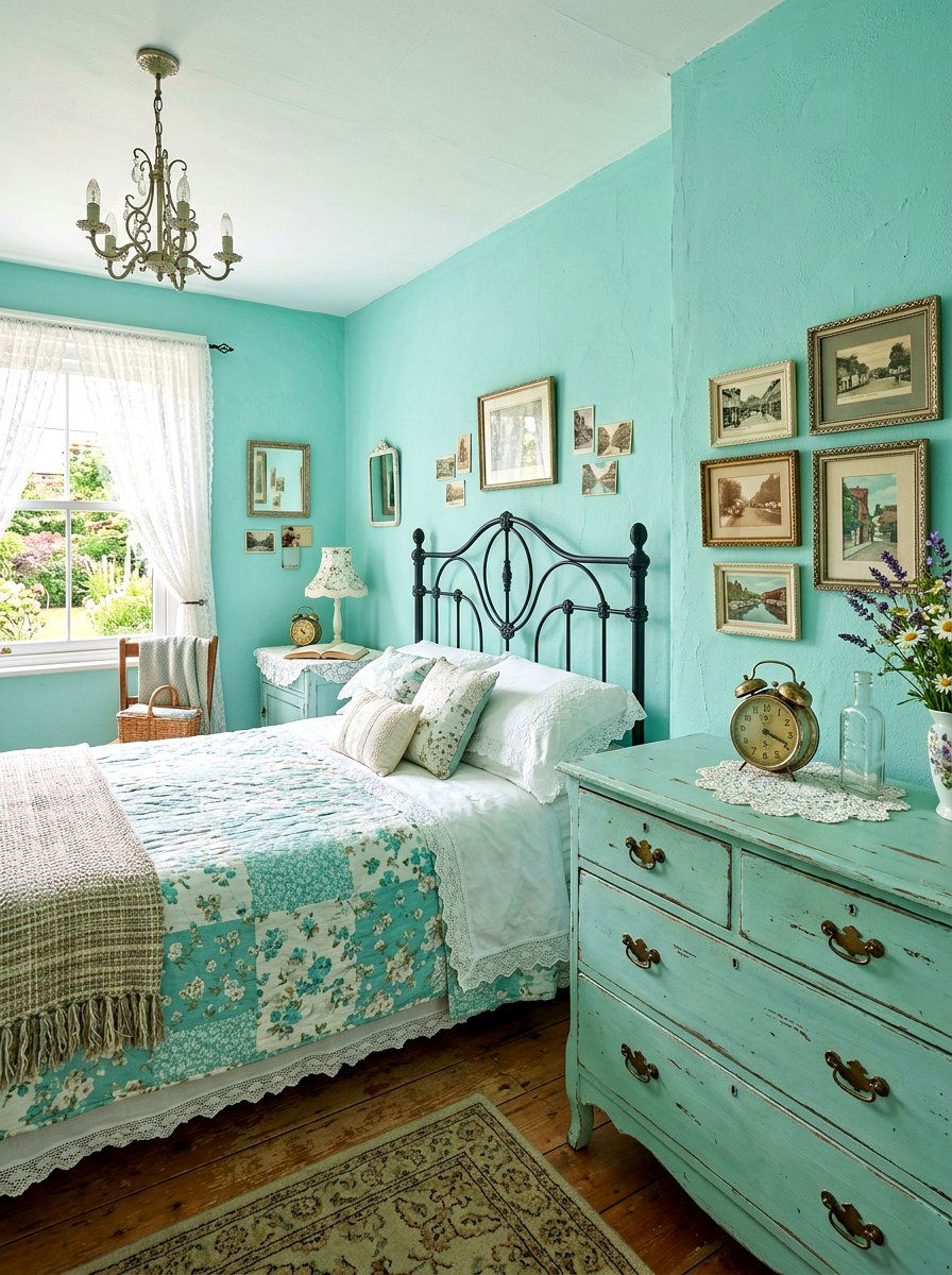 Vintage Aqua Bedroom - 30 aqua bedroom ideas