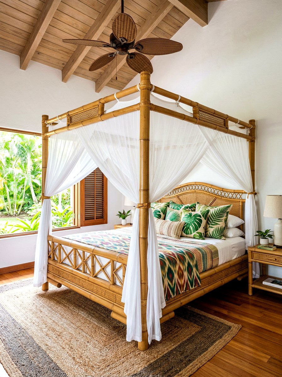Vintage Bamboo Canopy Bed - 30 statement canopy bed bedroom ideas