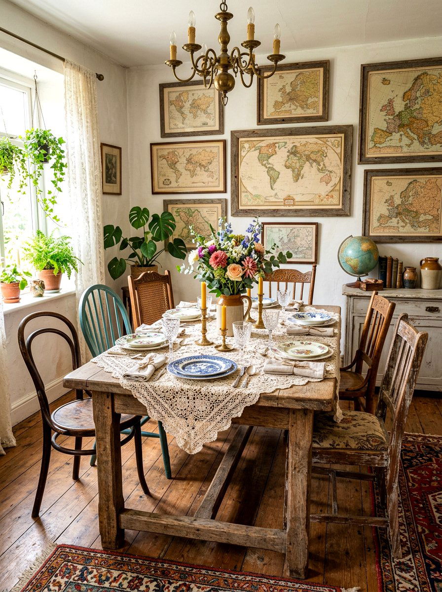 Vintage Boho Dining Room - 30 boho dining room ideas