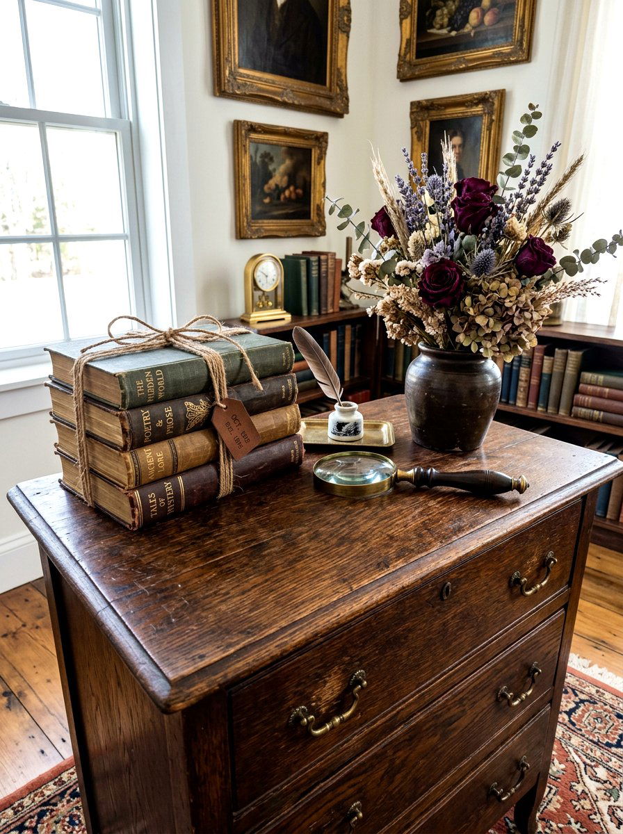 Vintage Book Bundle - 30 stacked books decor ideas