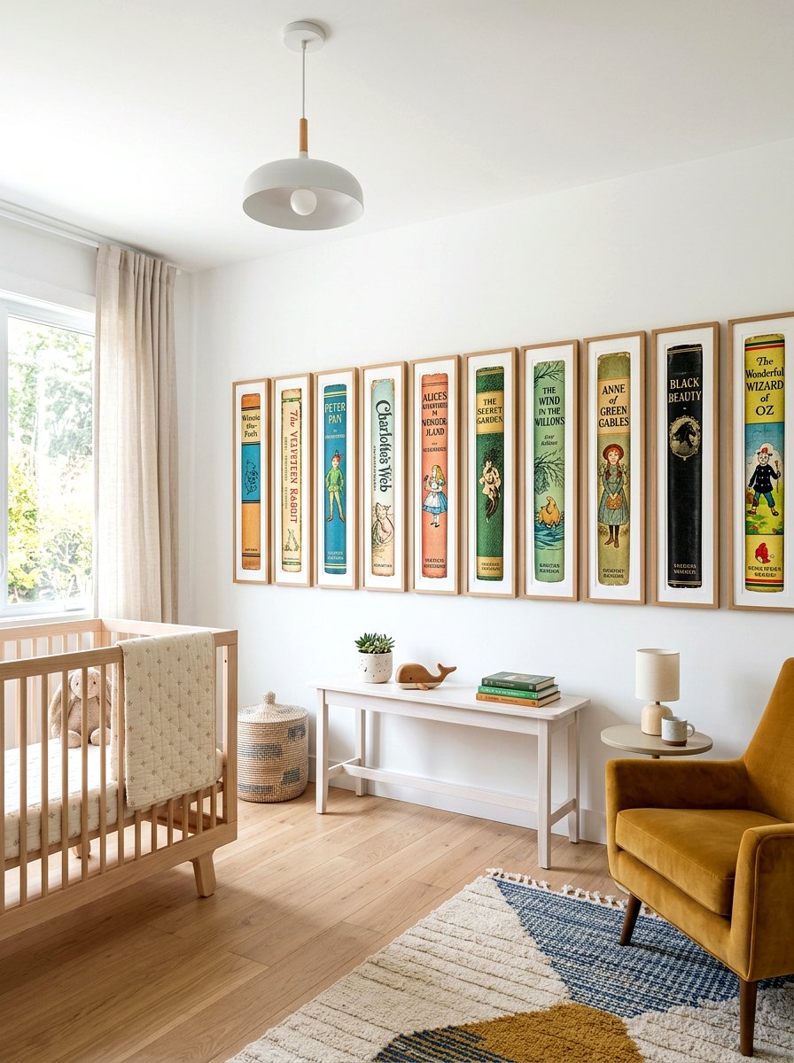 Vintage Book Spine Nursery Art - 30 vintage book nursery ideas