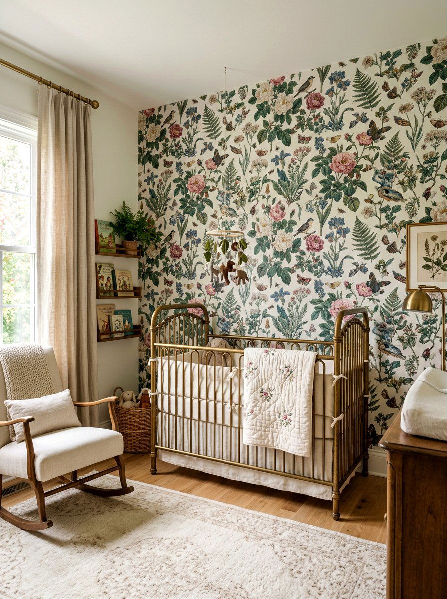 Vintage Botanical Print - 30 nursery accent wall ideas