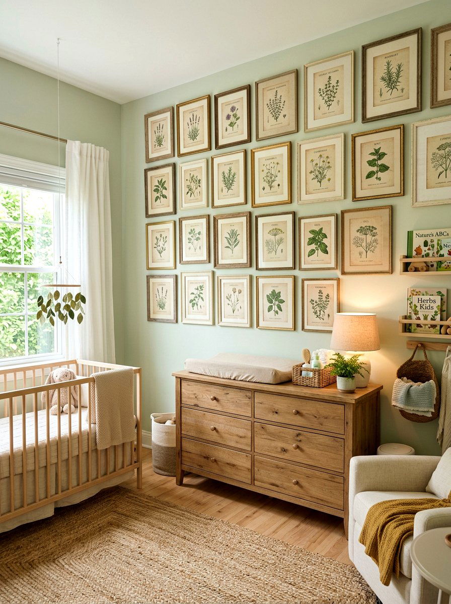 Vintage Botanical Wall Art - 30 old money nursery ideas