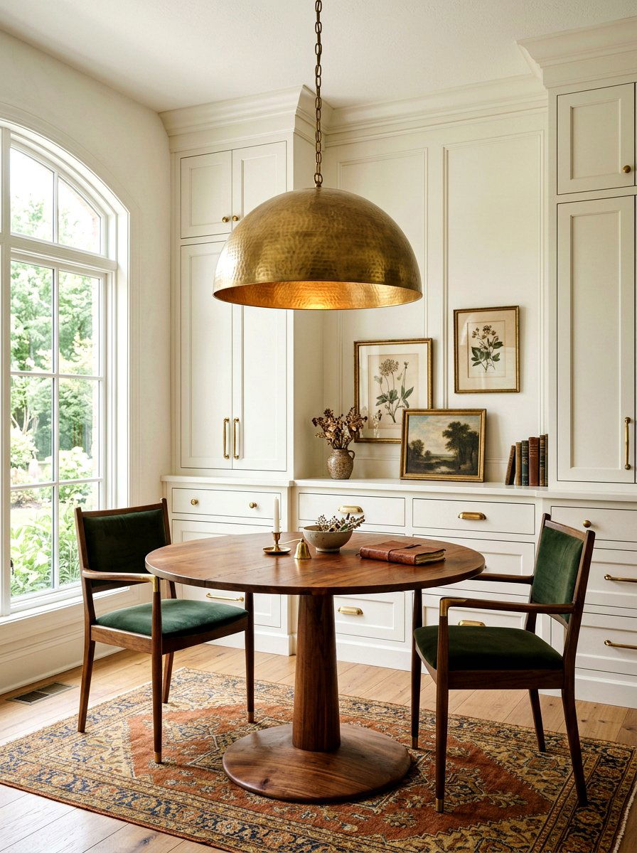 Vintage Brass Accent Nook - 30 Nancy Meyers breakfast nook ideas