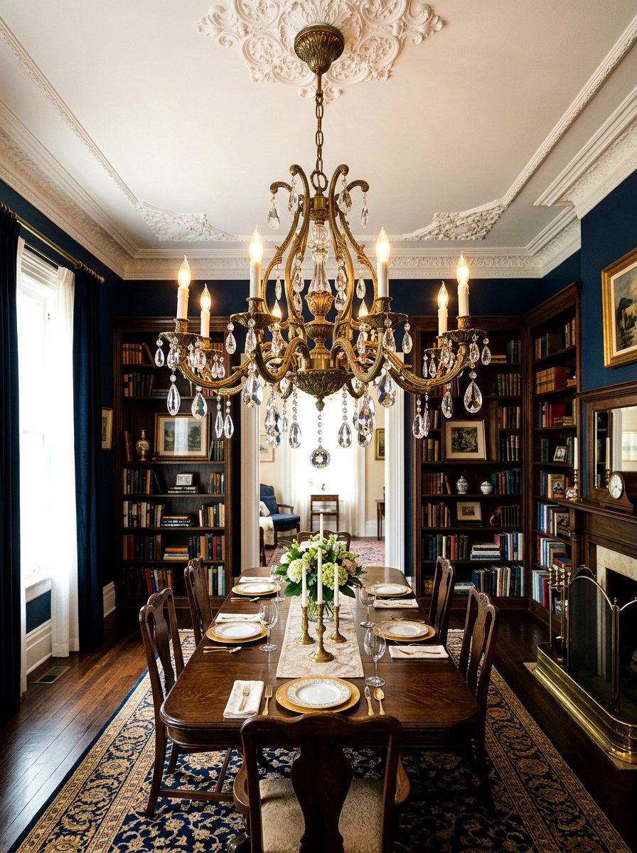 Vintage Brass Chandelier - 30 dining room chandelier ideas
