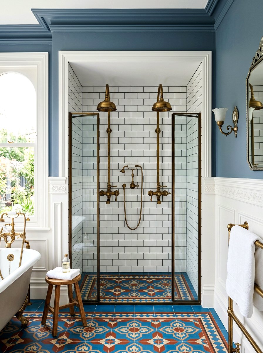 Vintage Brass Double Shower Head - 30 double shower head ideas