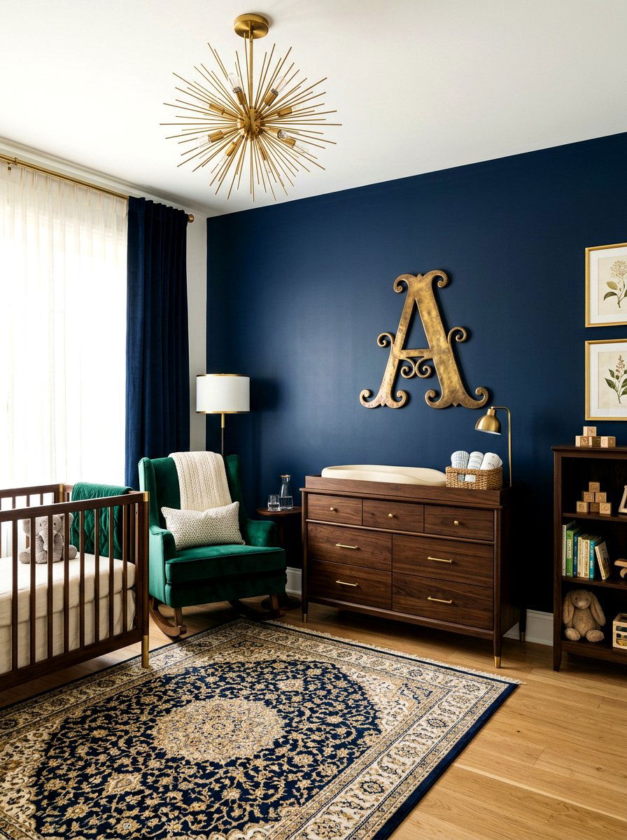 Vintage Brass Initial Wall - 30 monogram nursery ideas
