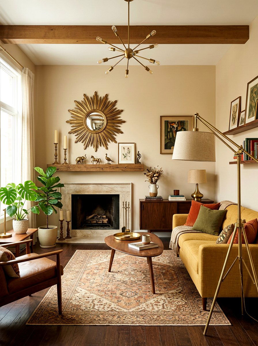 Vintage Brass Living Room - 30 secondhand decor ideas