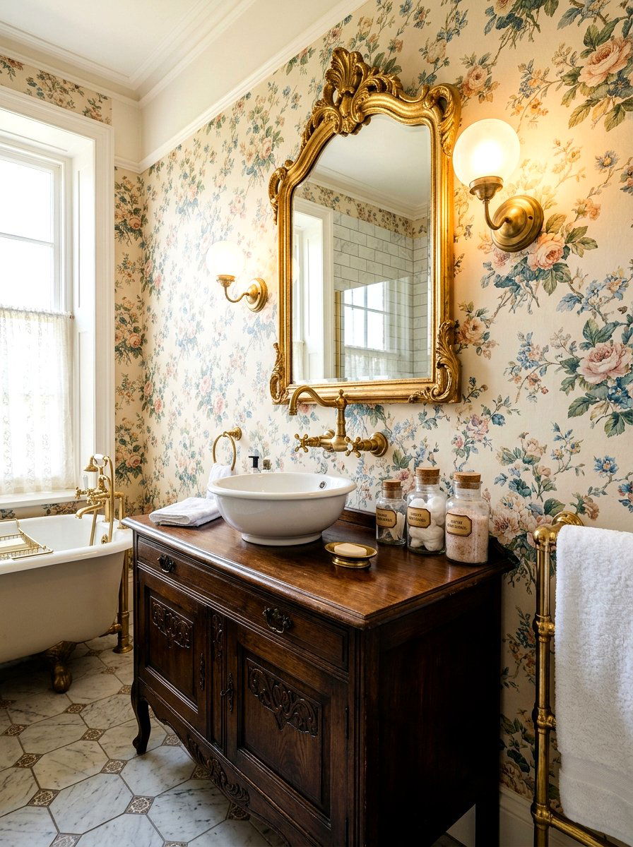 Vintage Brass Wall Faucet - 30 wall mounted faucet bathroom ideas