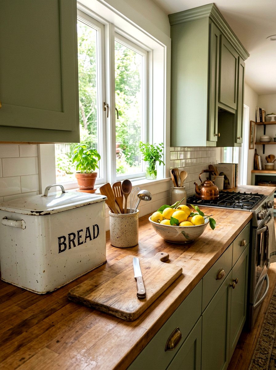 Vintage Bread Box - 30 vintage farmhouse kitchen ideas