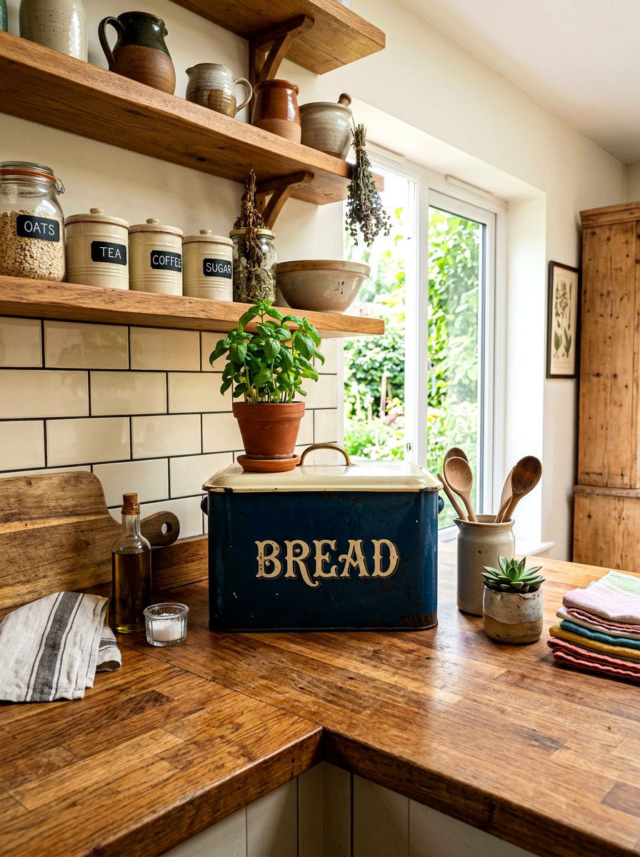 Vintage Bread Box - 30 kitchen counter decor ideas