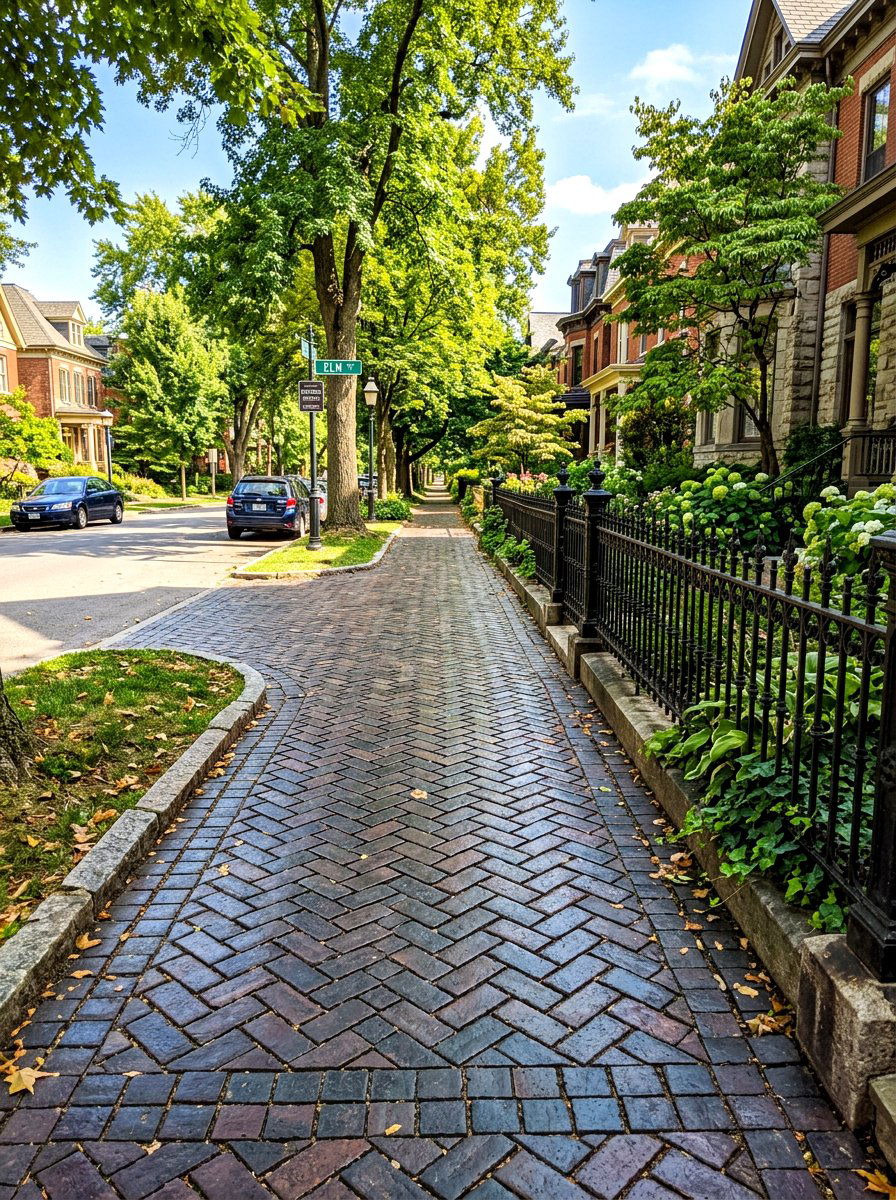 Vintage Brick Sidewalk - 30 brick walkway ideas