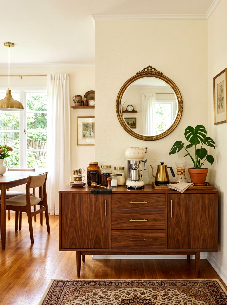 Vintage Cabinet Coffee Bar - 30 coffee nook ideas