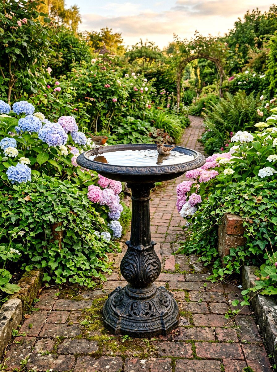 Vintage Cast Iron Bird Bath - 30 bird bath ideas