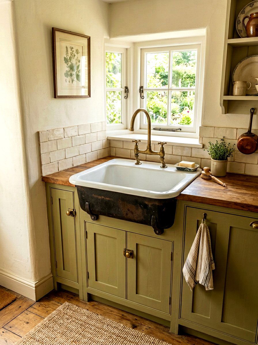 Vintage Cast Iron Corner Sink - 30 corner sink kitchen ideas