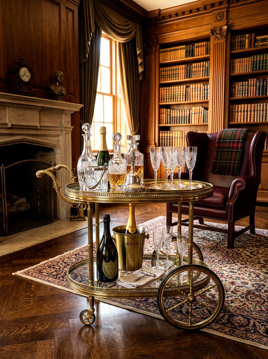 Vintage Champagne Cart - 30 champagne cart decor ideas