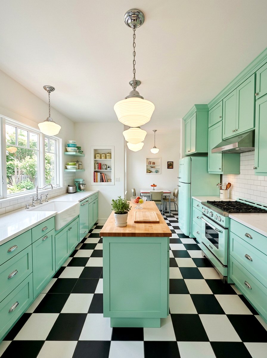 Vintage Chrome Schoolhouse Light - 30 chrome kitchen pendant ideas