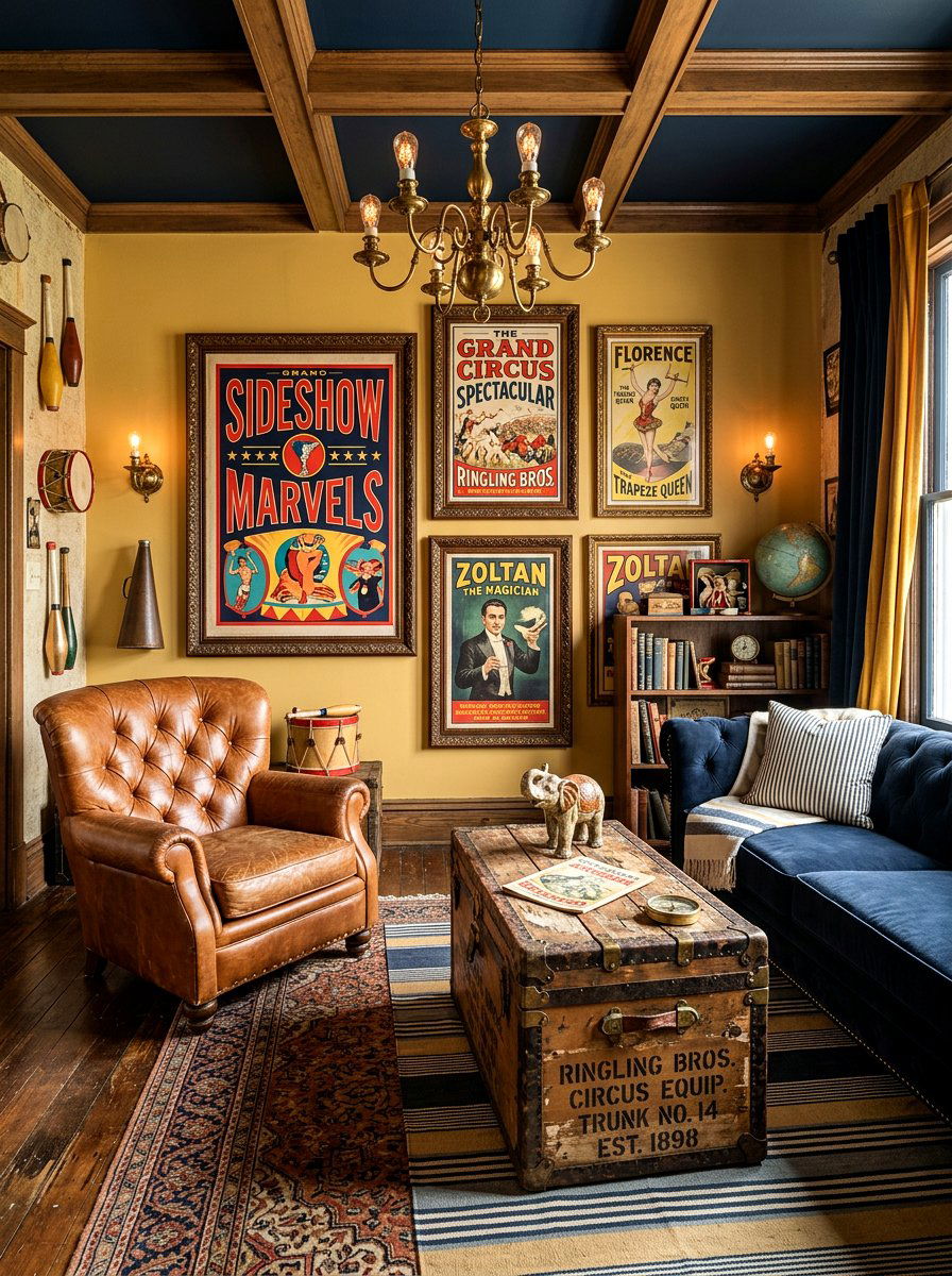 Vintage Circus Living Room - 30 circus inspired living room ideas