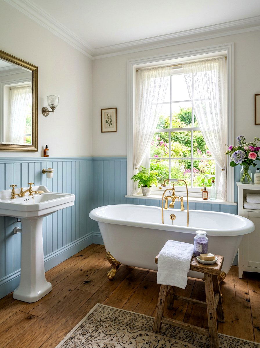 Vintage Clawfoot Tub - 30 cottage home decor ideas