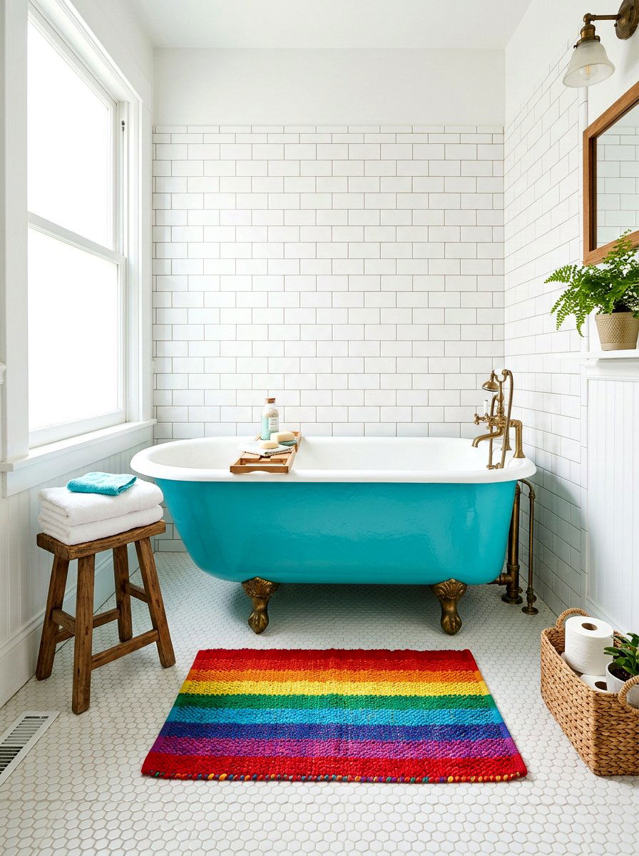 Vintage Clawfoot Tub - 30 kids bathroom decor ideas