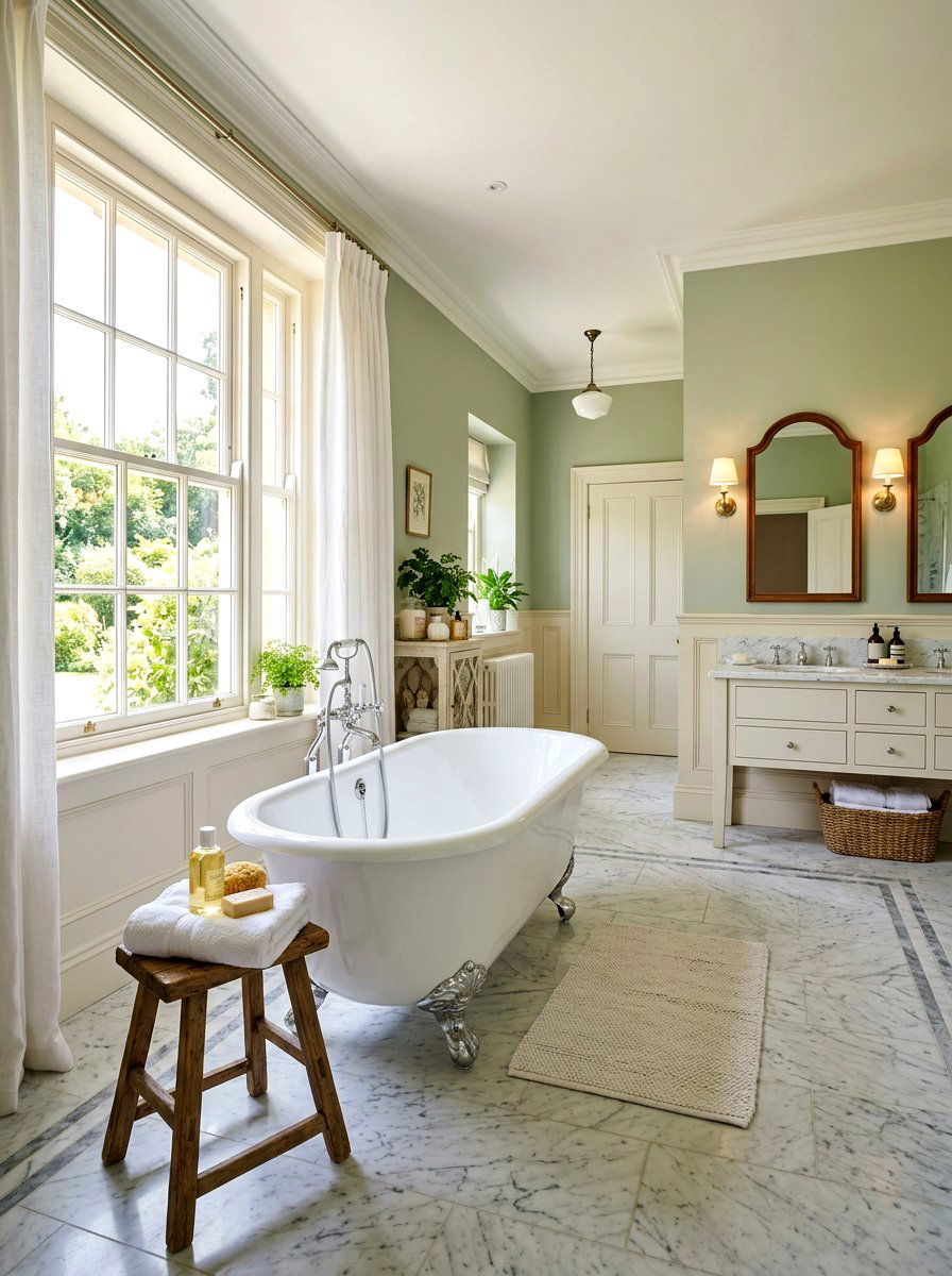 Vintage Clawfoot Tub - 30 old money apartment decor ideas