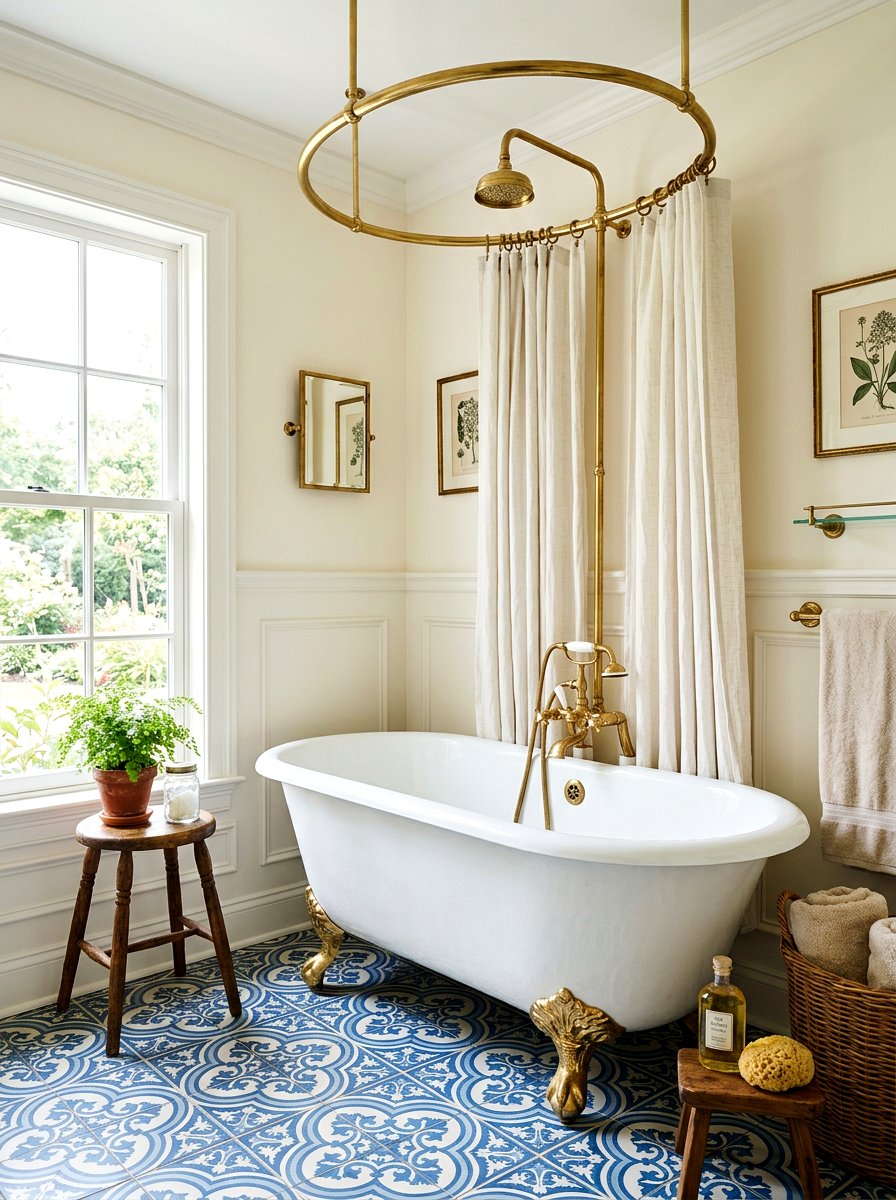 Vintage Clawfoot Tub Retreat - 30 spa corner ideas