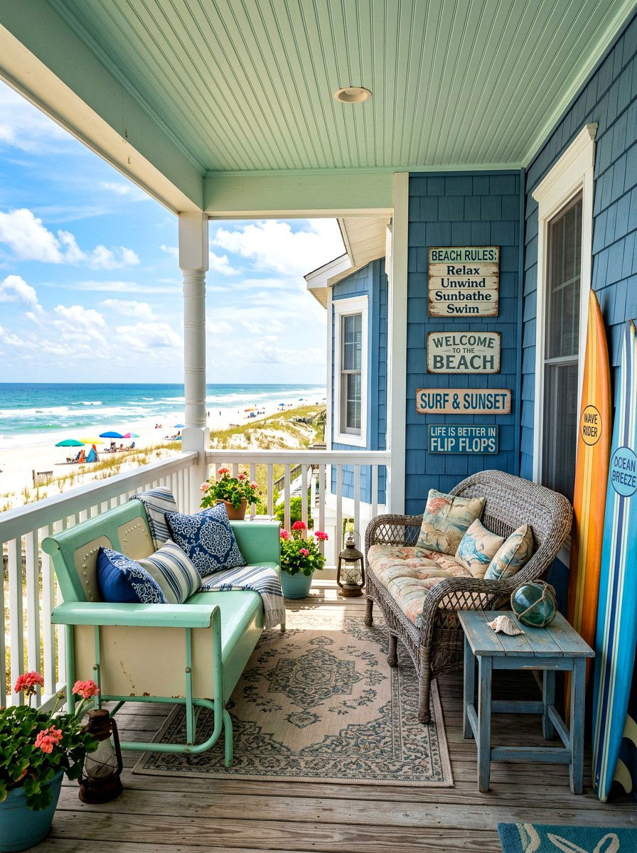 Vintage Coastal Porch - 30 seaside porch ideas