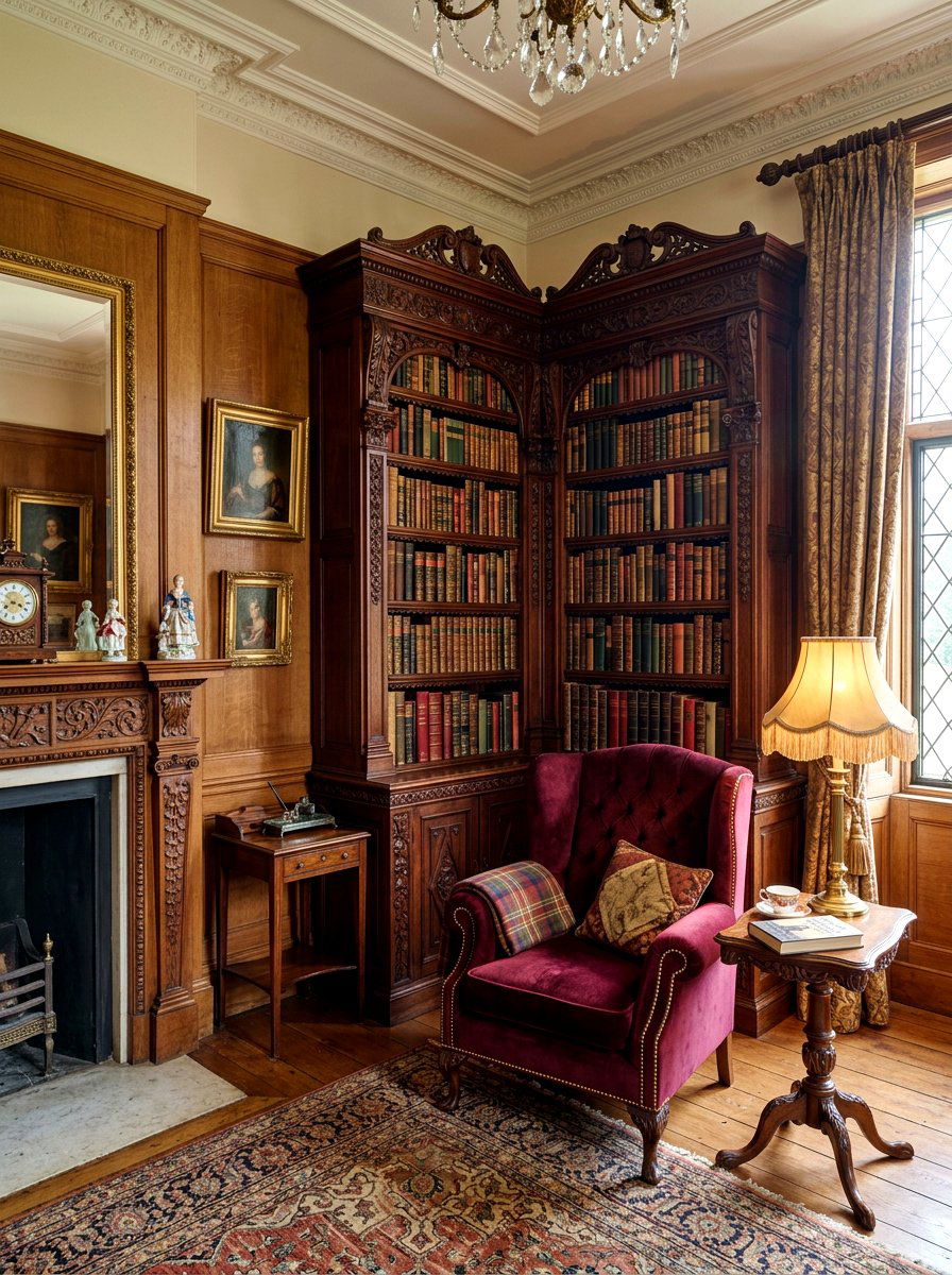 Vintage Corner Bookshelf - 30 corner bookshelf ideas
