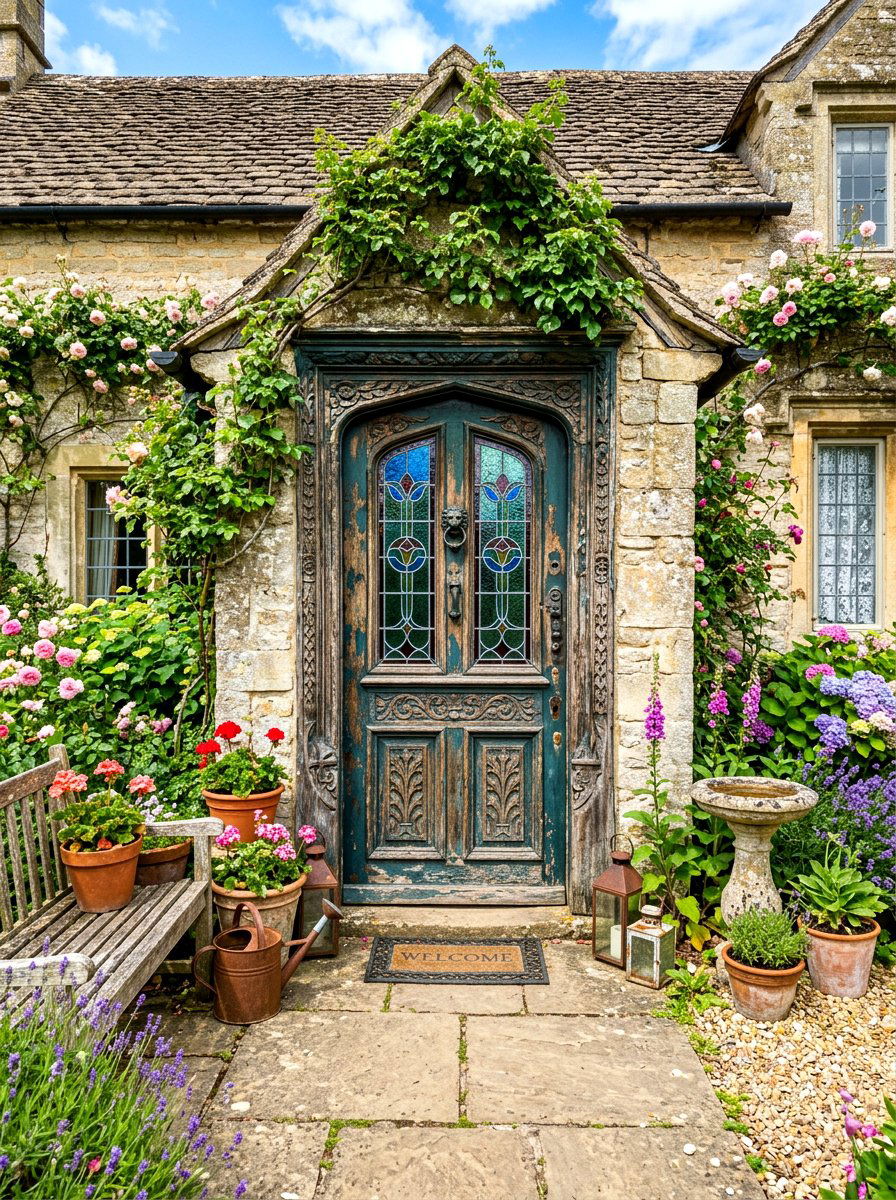 Vintage Cottage Front Door - 30 cottage front door ideas