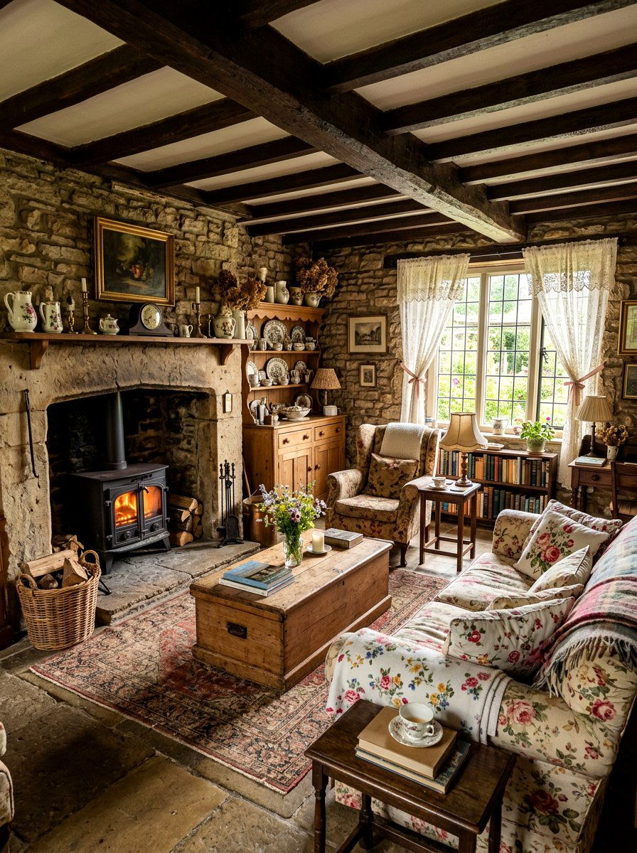 Vintage Cottage Interior - 30 unoptimized cozy home ideas