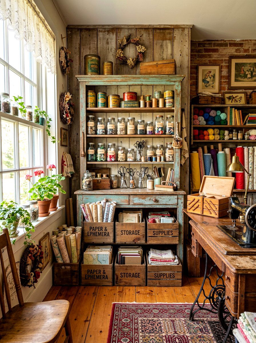 Vintage Craft Decor - 30 scrapbook room ideas