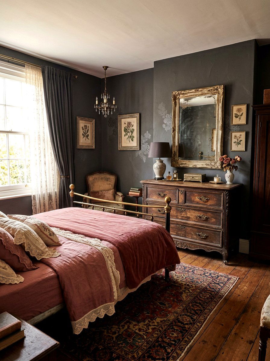 Vintage Dark Romantic Bedroom - 30 dark romantic bedroom ideas