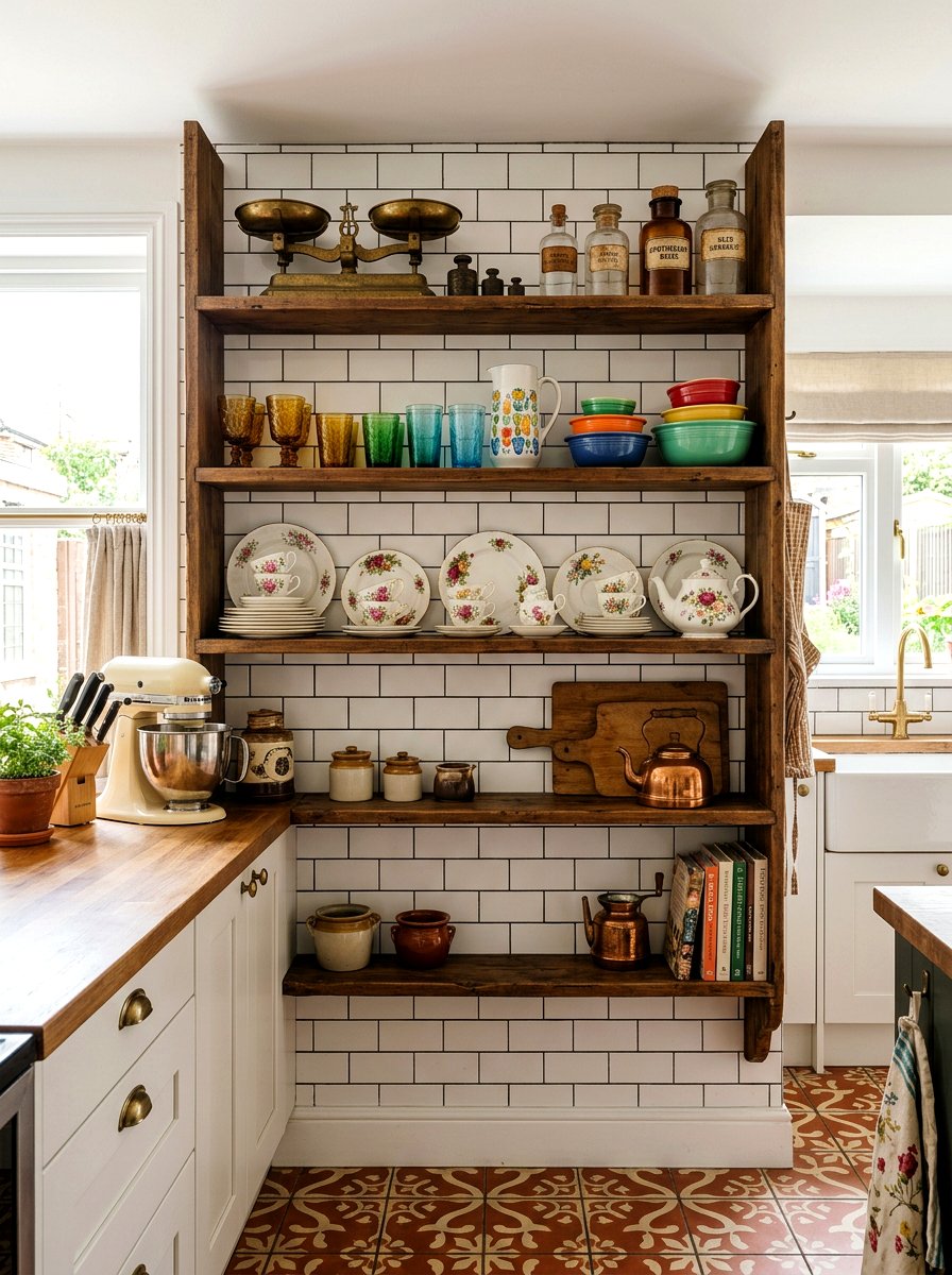 Vintage Decor Kitchen Shelving - 30 kitchen open shelf styling ideas