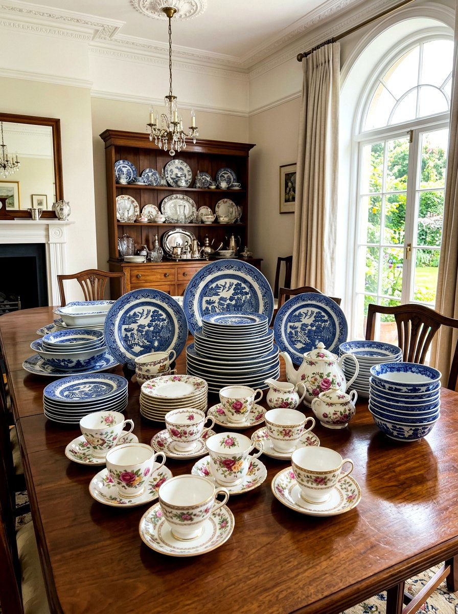 Vintage Dishware Collection - 30 glass cabinet decor ideas