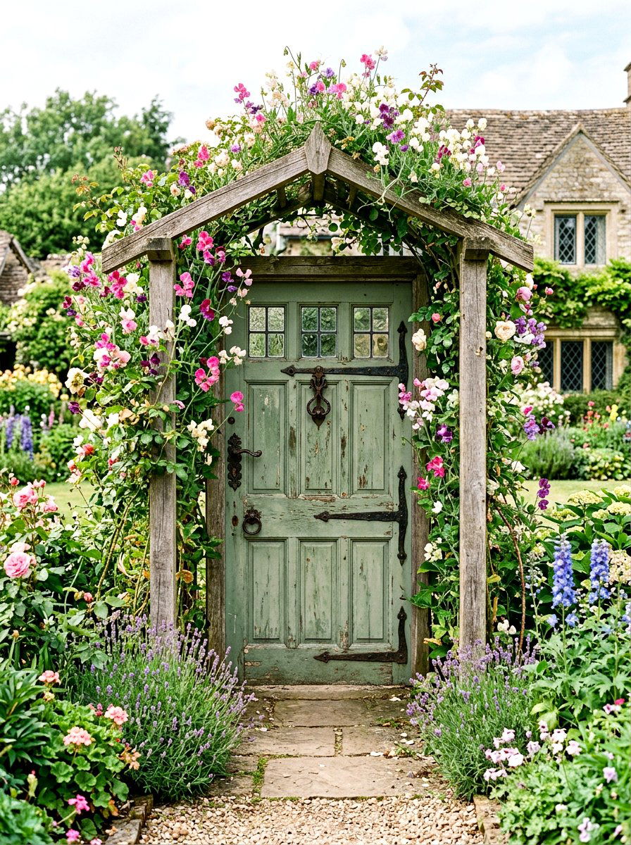 Vintage Door Gate - 30 garden gate entrance ideas