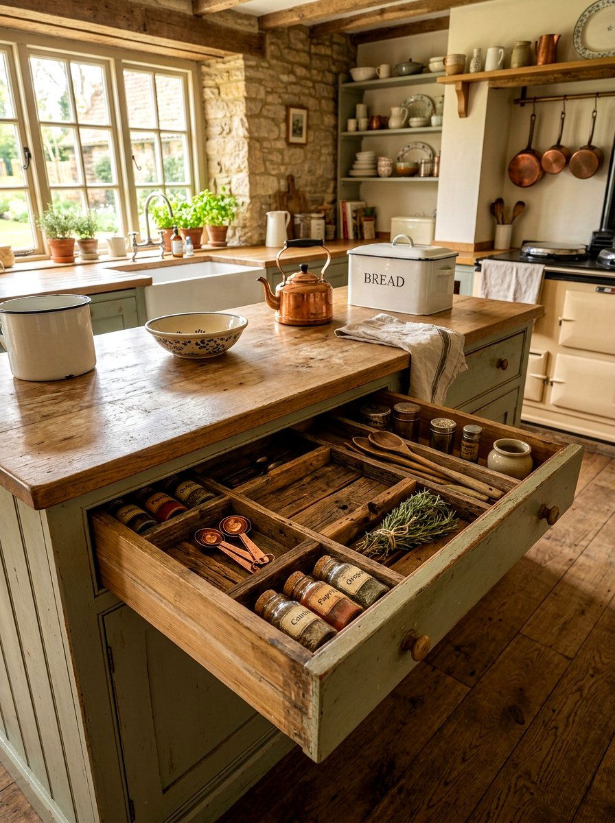 Vintage Drawer Divider - 30 utensil drawer ideas