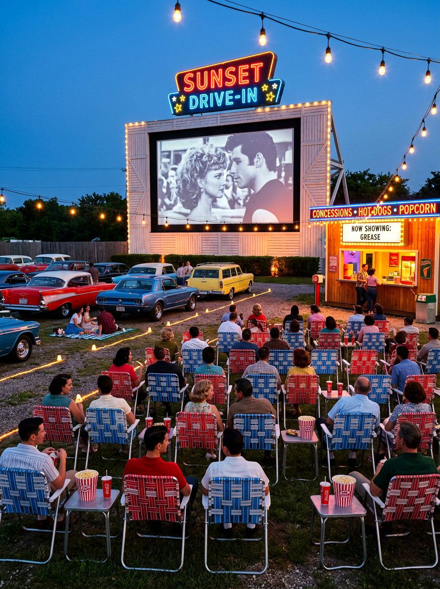 Vintage Drive In Inspired Space - 30 outdoor movie patio ideas