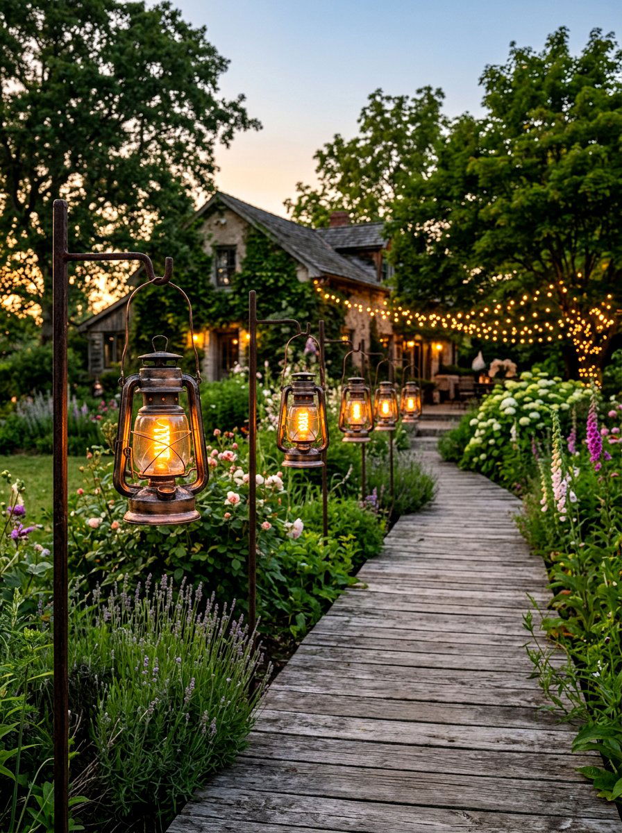 Vintage Edison Bulb Solar Lanterns - 30 solar path lantern ideas