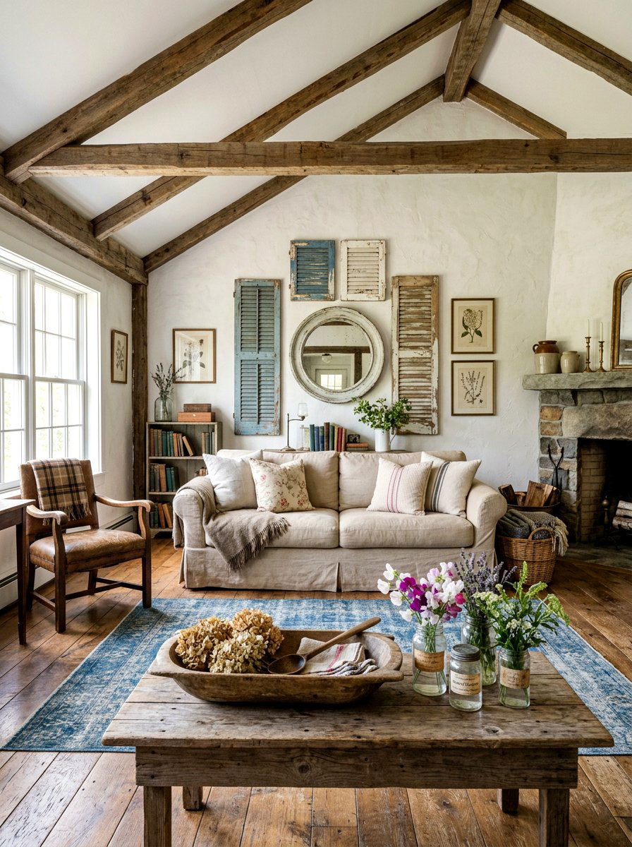Vintage Farmhouse Style - 30 farmhouse living room ideas