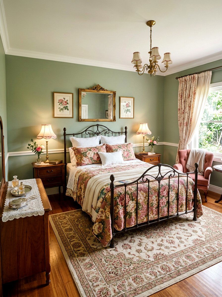 Vintage Floral Bedroom - 30 retro home decor ideas