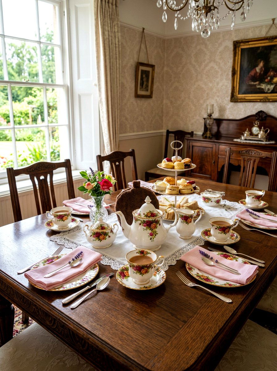 Vintage Floral Bone China - 30 English tea tablescape ideas