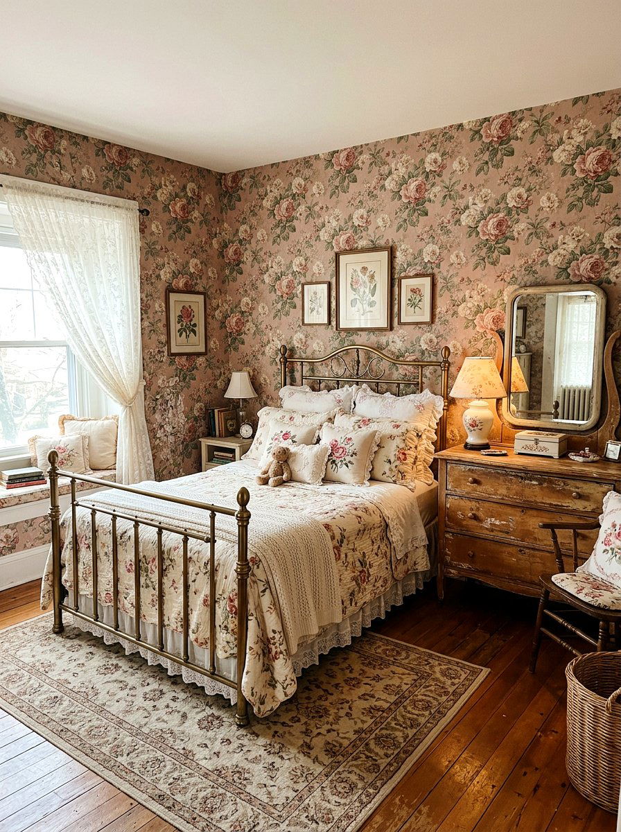Vintage Floral Girl Bedroom - 30 girls bedroom decor ideas