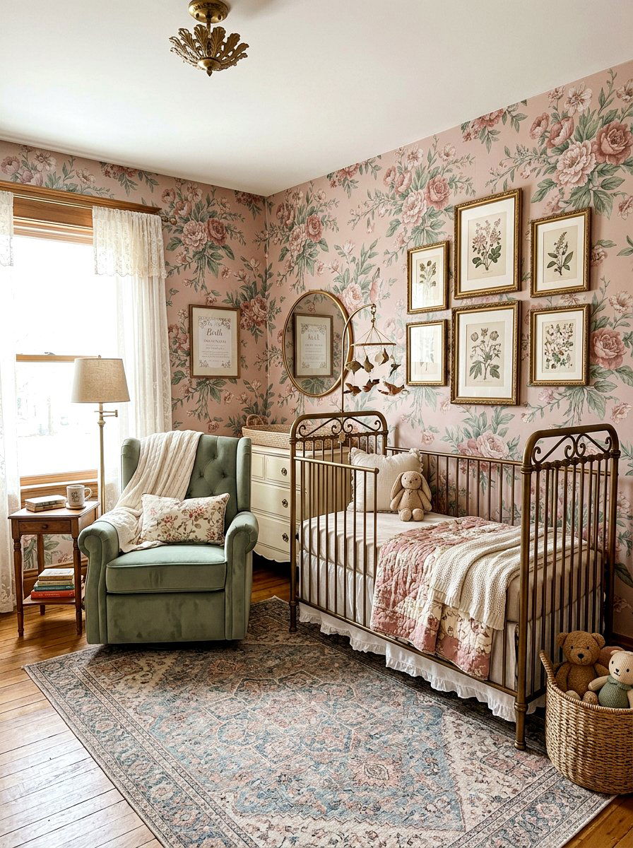 Vintage Floral Nursery - 30 boutique nursery decor ideas