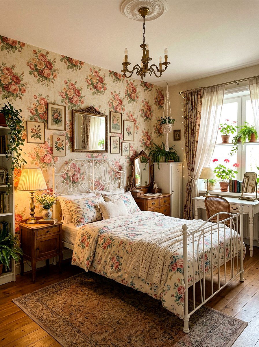Vintage Floral Teen Room - 30 girl teen room vintage ideas