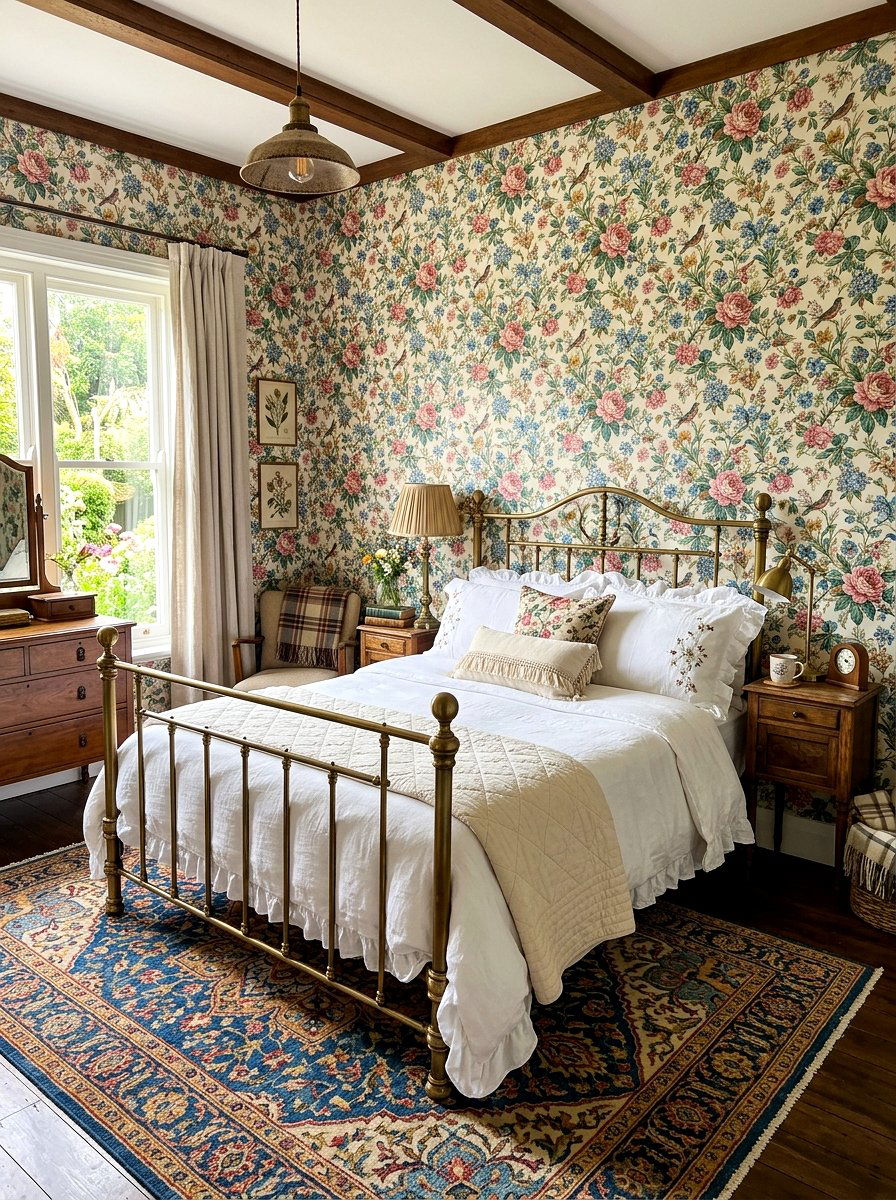 Vintage Floral Wallpaper - 30 floral wallpaper bedroom ideas