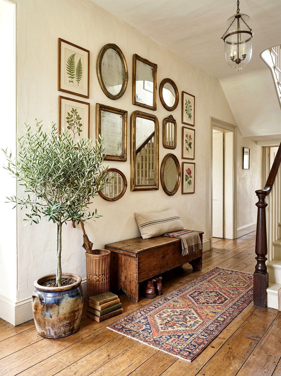 Vintage Foyer - 30 potted olive tree entry ideas