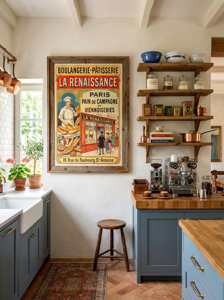 Vintage French Poster - 30 bistro kitchen ideas